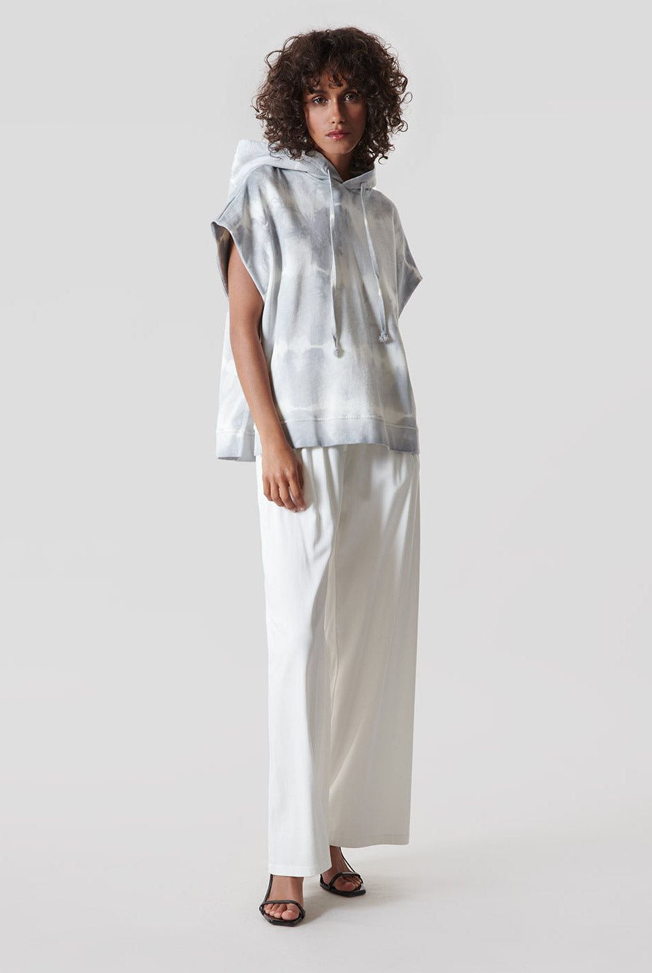 Hoodie Gunt Sans Manches Tie and Dye Gris - Jeanne Vouland