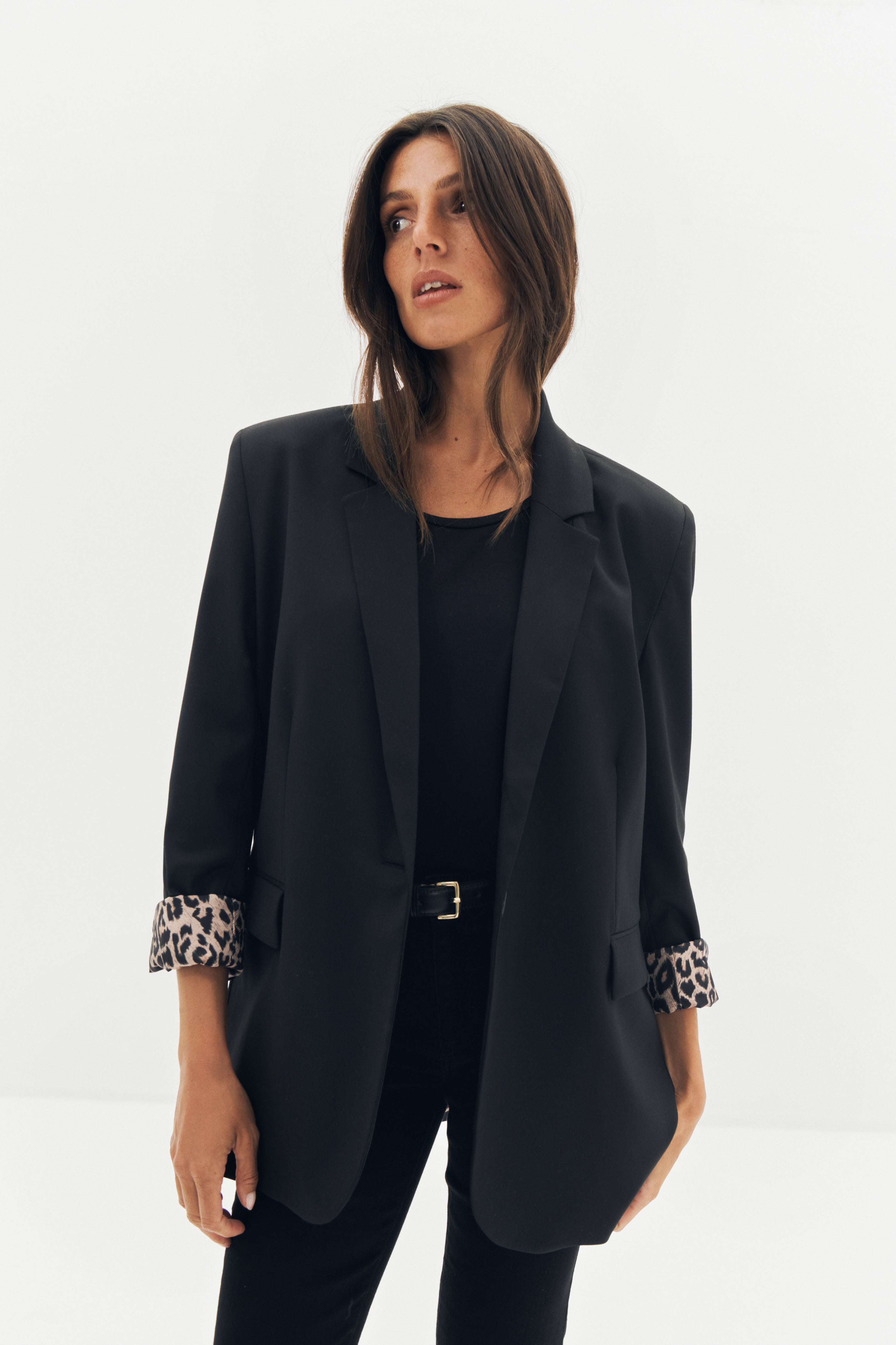 Blazer Kenzo Sergé Noir Doublure Léopard - Jeanne Vouland - Noir / 34 Blazer Kenzo Sergé Noir Doublure Léopard - Jeanne Vouland - Noir / 34