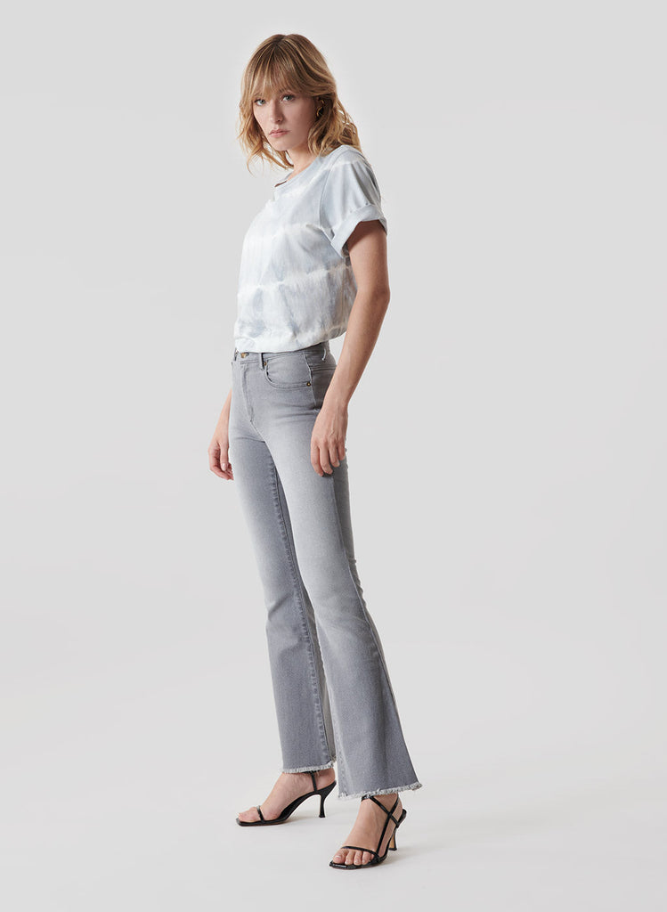 Tee-shirt Haz Coton Tie and Dye Gris Blanc - Jeanne Vouland