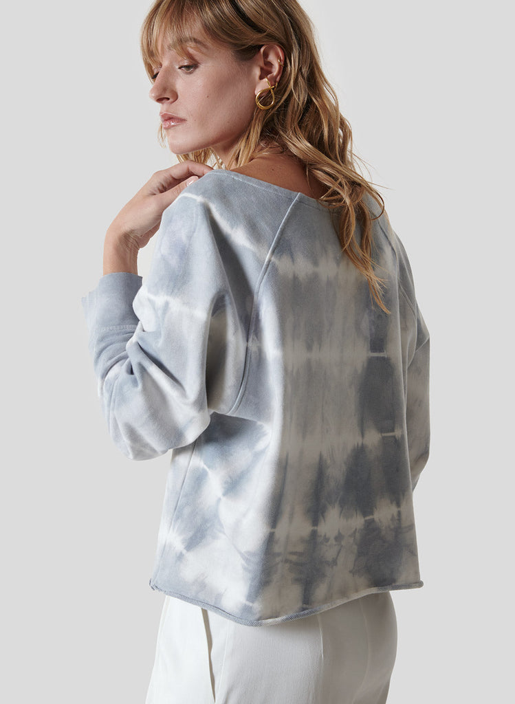 Sweatshirt Faly Coton Tie and Dye Gris - Jeanne Vouland
